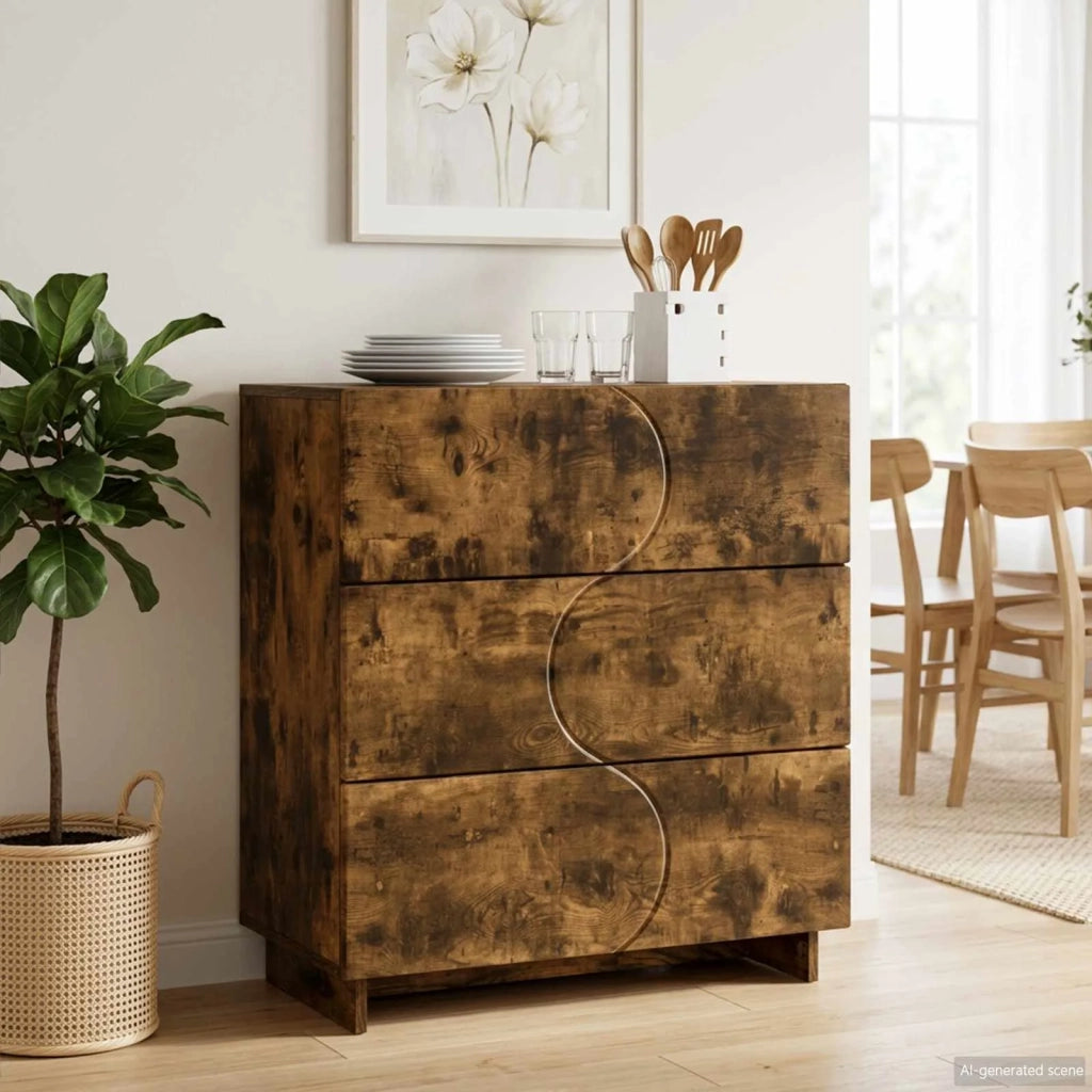 Credenza Rovere Fumo 70 x 38 x 75 cm Legno ingegnerizzato 8011527