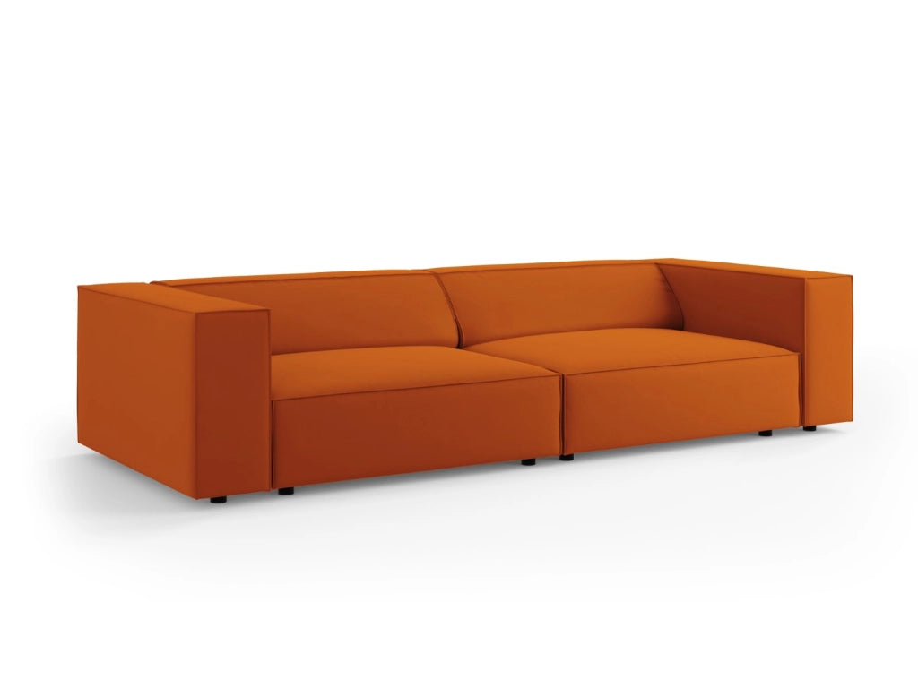 Cosmopolitan Design - Divano "Arendal" 4 posti in velluto terracotta 