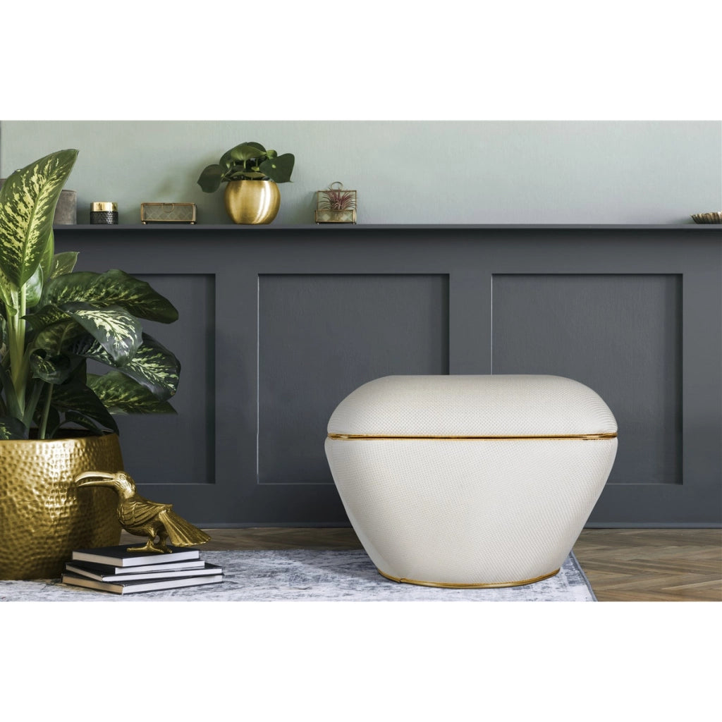 Pouf Contessa 120 in Avorio e Oro