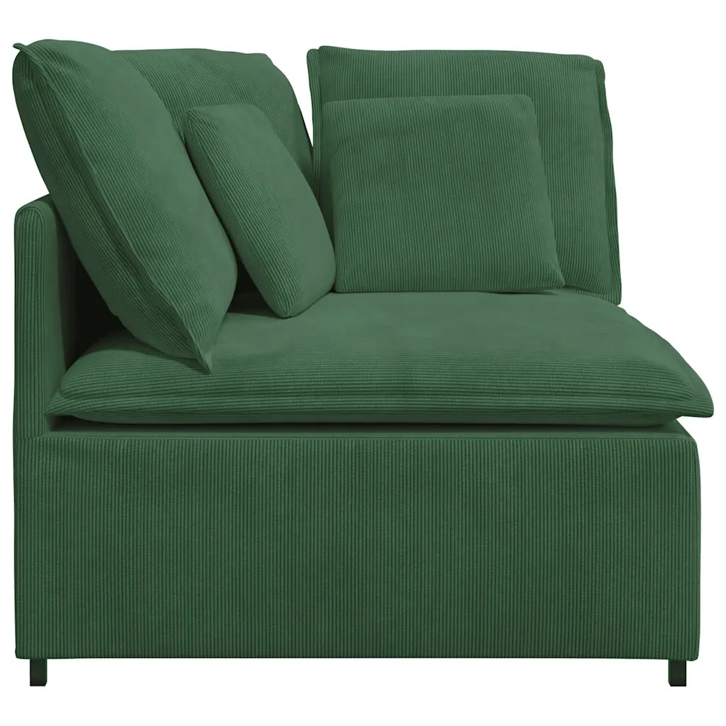 Modulo Angolare Divano Modulare con Cuscini Verde Scuro 100cm 4104472