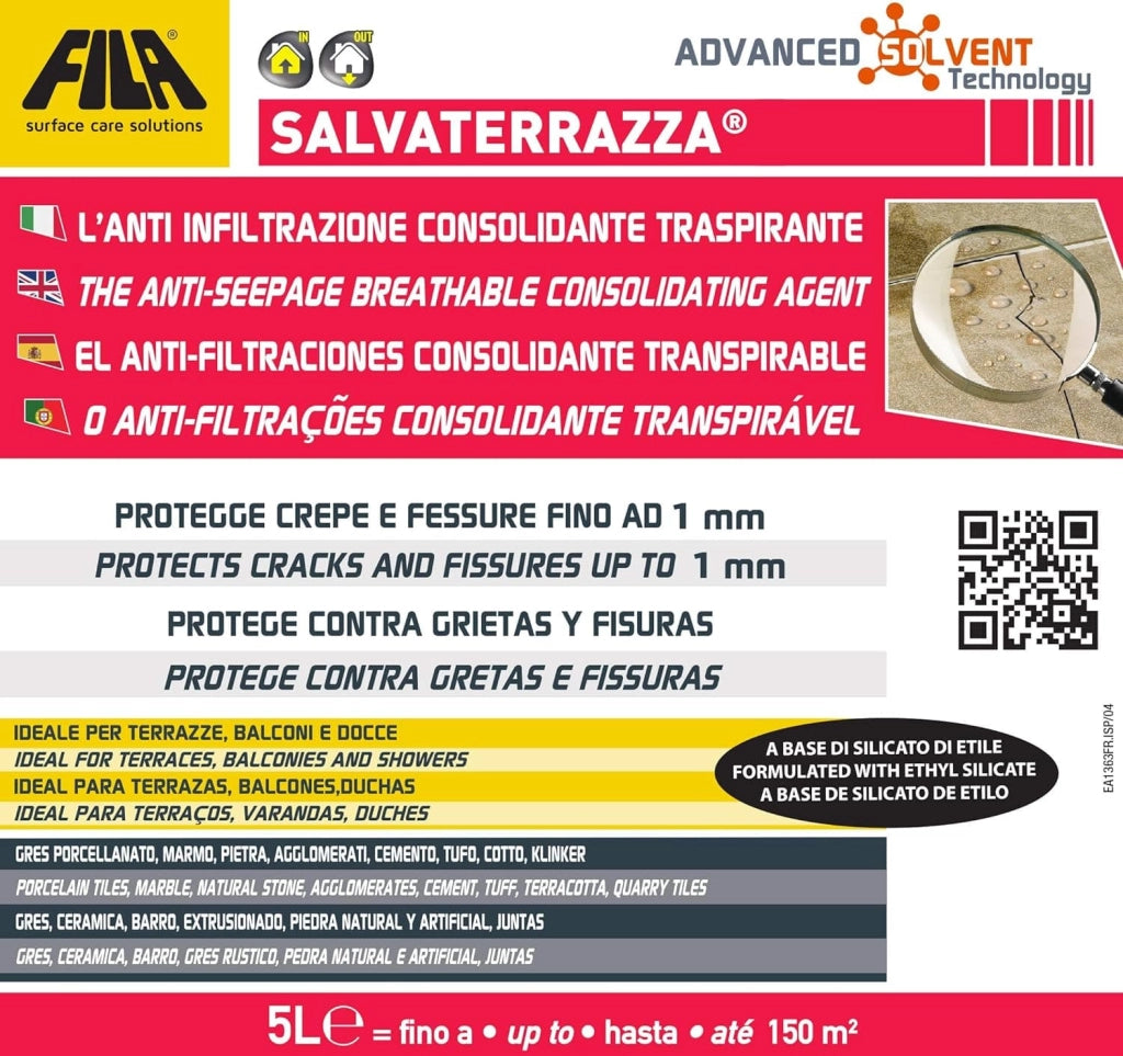 Fila Salvaterrazza Lt.1 Protettivo Consolidante Anti Infiltrazione Base Solvente