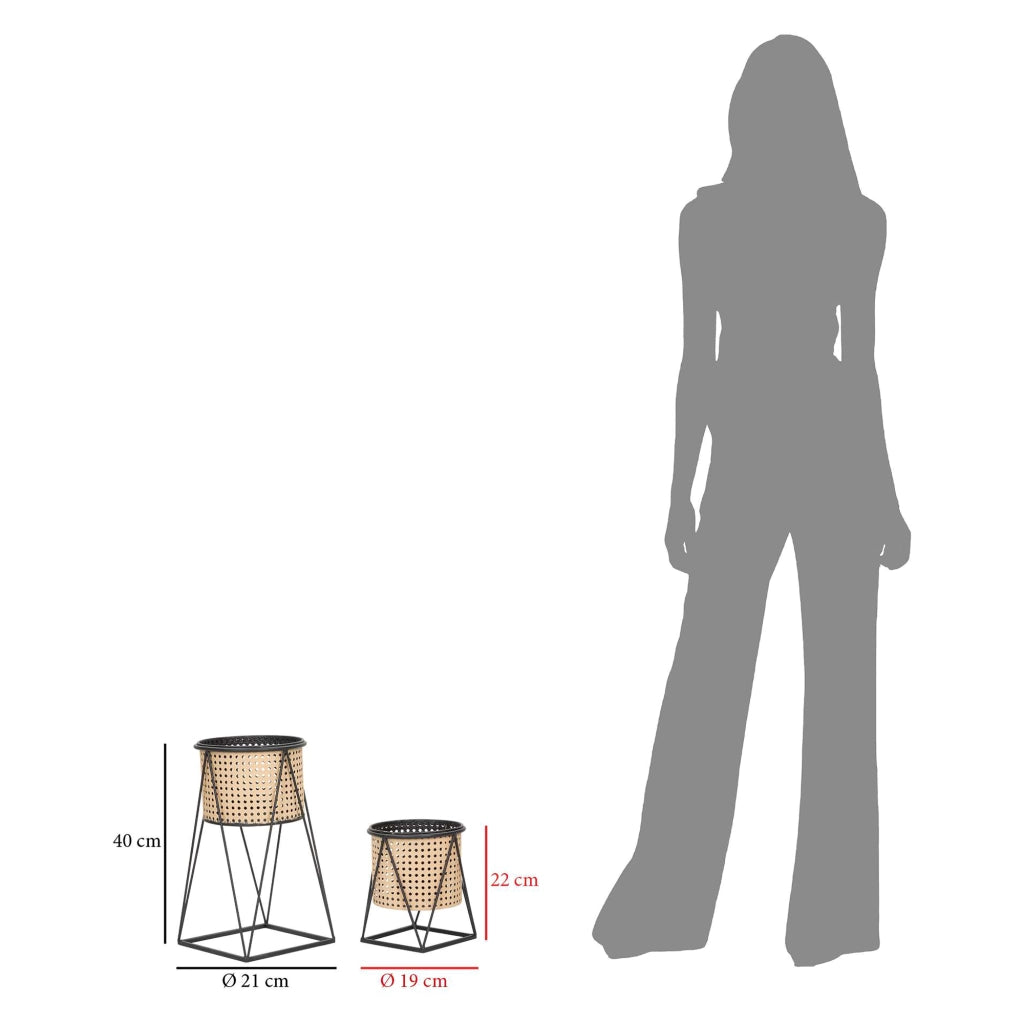 Sisimi, Vaso set 2 Vasi, Portavasi Rimovibili, Bianco Crema
