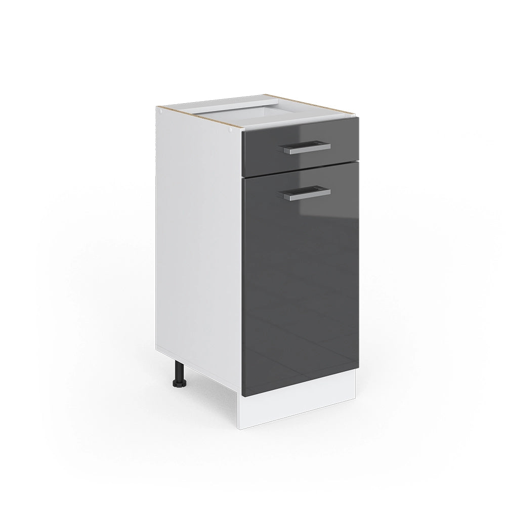 Vicco Base universale Antracite lucido 40 cm con cassetto, senza piano di lavoro