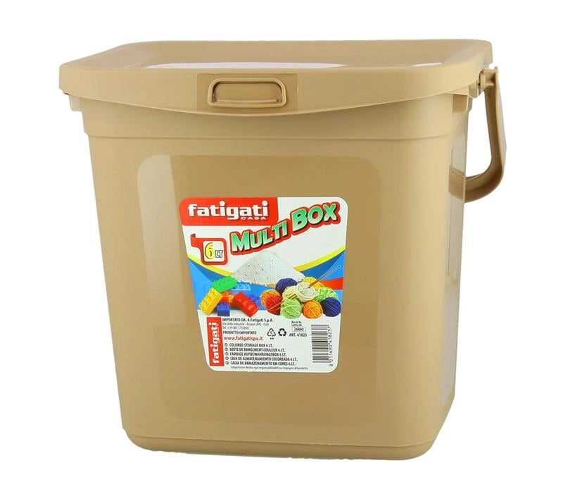 MULTIBOX IN PALSTICA CON TAPPO RICHIUDIBILE E MANIGLIA  6 LT COLI ASSORTITI