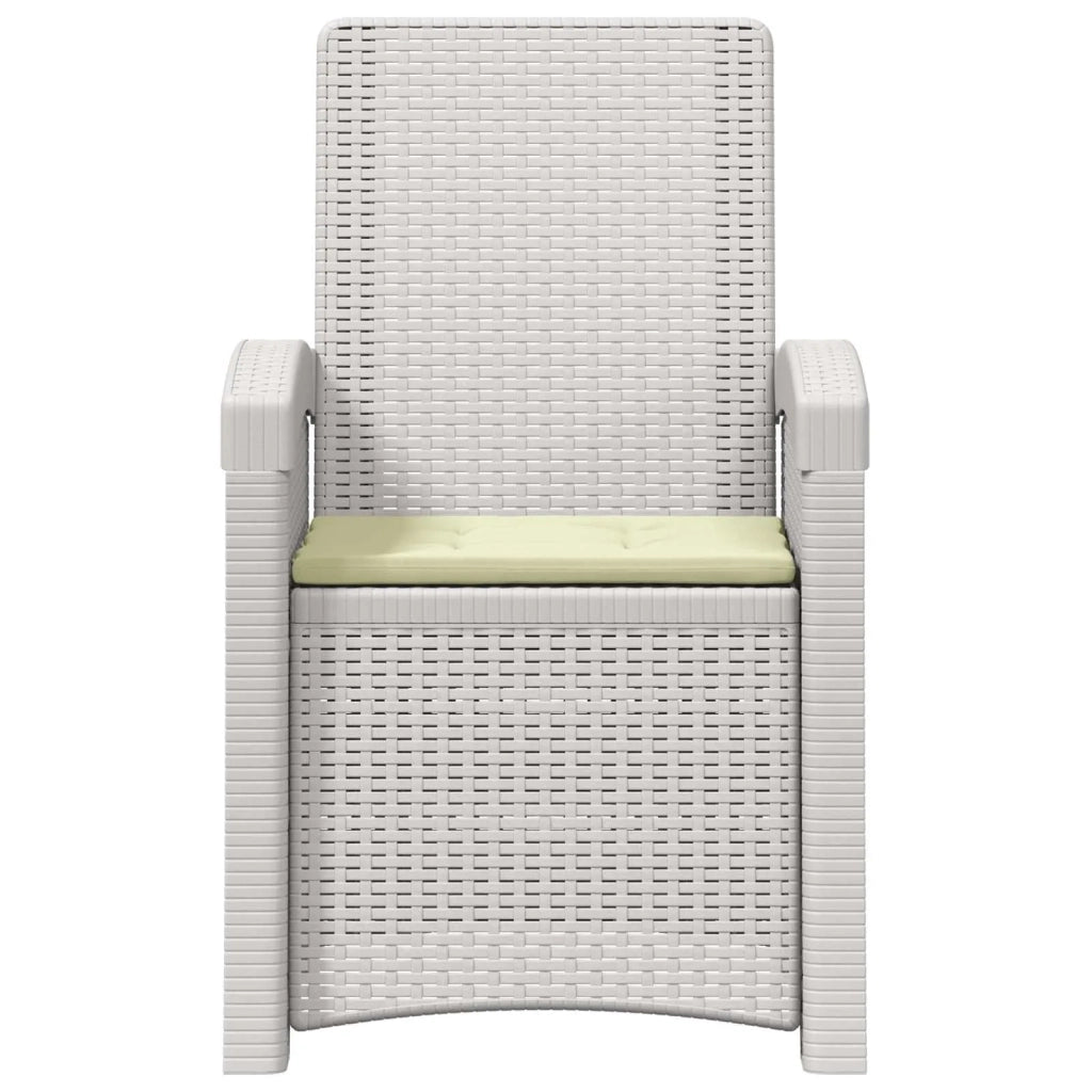 Sedia da giardino reclinabile effetto rattan Bianco e Crema PP 8012008