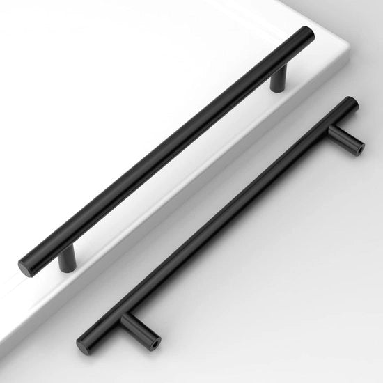 Greppi per mobili - 10 pezzi in acciaio inossidabile nero - 224 mm di apertura - per armadi cucina e armadi vestiario