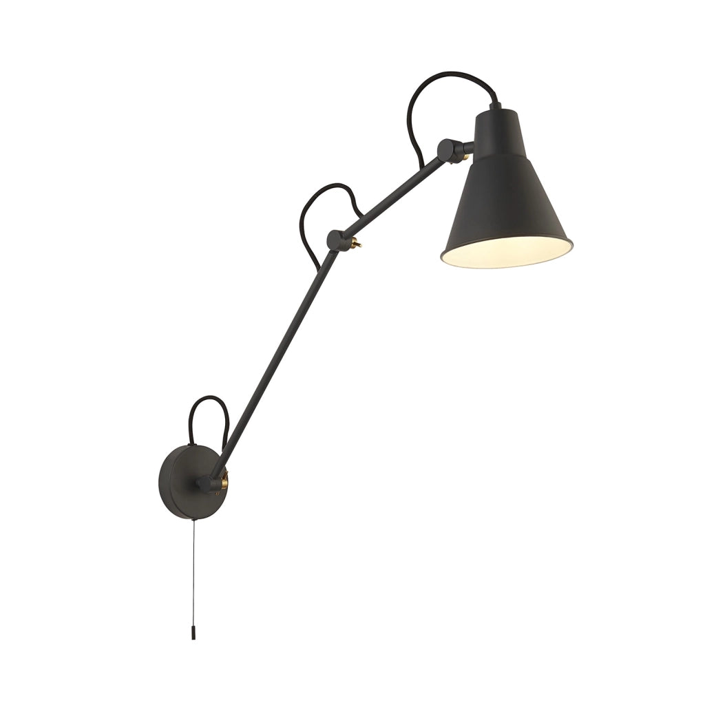 Applique Moderna Swinf Arm Acciaio Grigio Oro 1 Luce E27