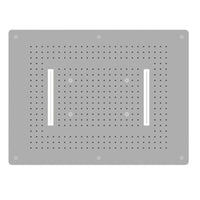 Soffione doccia led a incasso a soffitto installazione con cascata materiale acciaio inox rettangolare