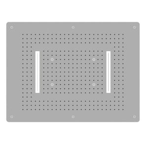 Soffione doccia led a incasso a soffitto installazione con cascata materiale acciaio inox rettangolare