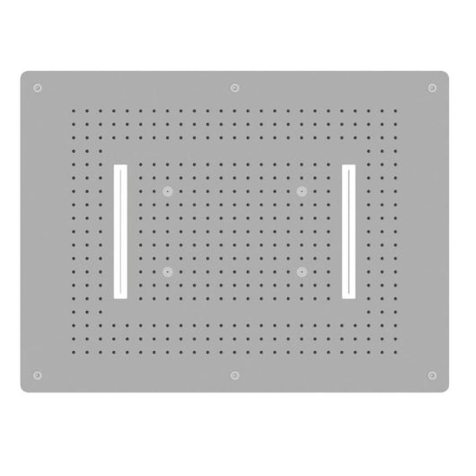 Soffione doccia led a incasso a soffitto installazione con cascata materiale acciaio inox rettangolare