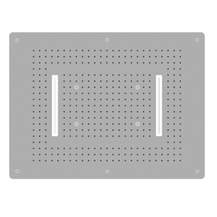 Soffione doccia led a incasso a soffitto installazione con cascata materiale acciaio inox rettangolare