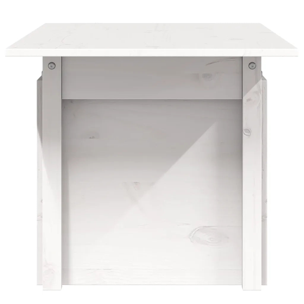 Tavolino da Giardino-Tavolo da Esterno Bianco 100x50x75cm in Legno Massello di Pino