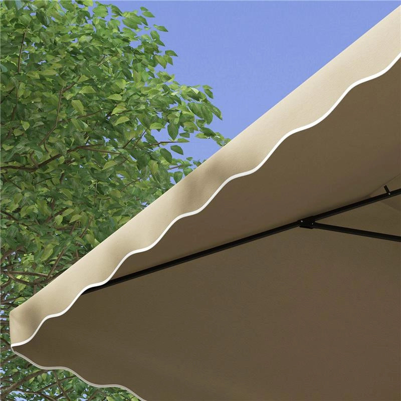 OMBRELLONE A SBALZO CON DOPPIO TETTO, APERTURA A MANOVELLA E BASE A CROCE, 2.5X2.5M, CACHI