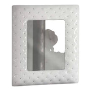 Specchiera 100x92 con cornice bianca e swarovski