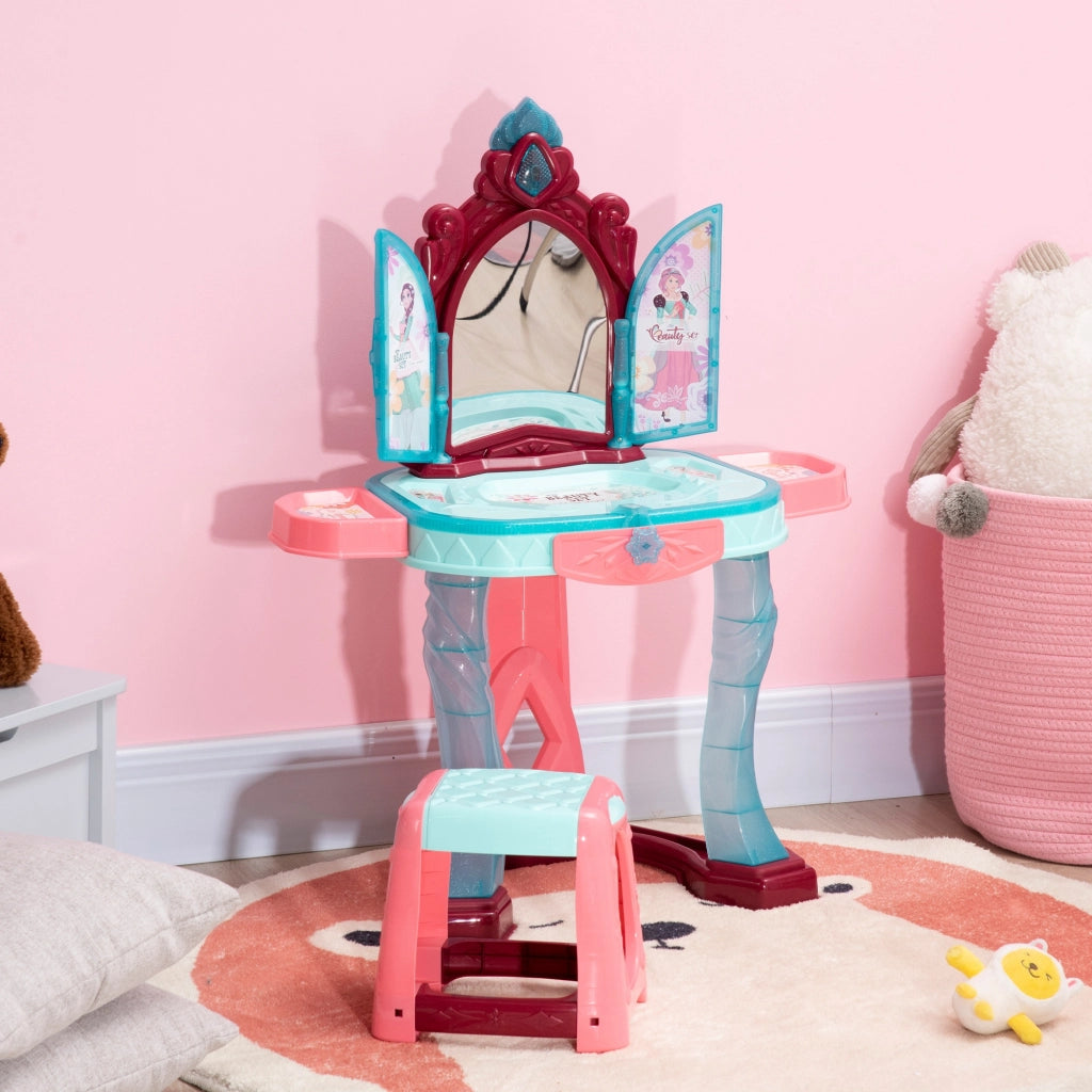 Set Toeletta con Sgabello per Bambini ¨C zephmum ¨C Bianco con Luci e Musica
