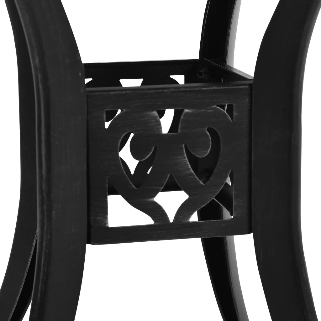 Tavolo da Giardino Nero 78x78x72 cm in Alluminio Pressofuso 315583
