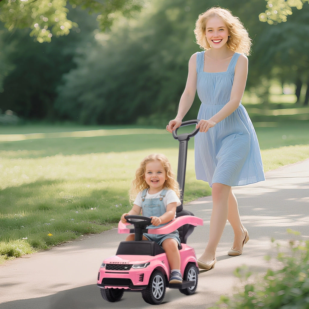 Giocattolo Bambini Correpasillos 2 in 1 LAND ROVER ¨C Zephmum ¨C Rosa con Almacenaje e Barandilla