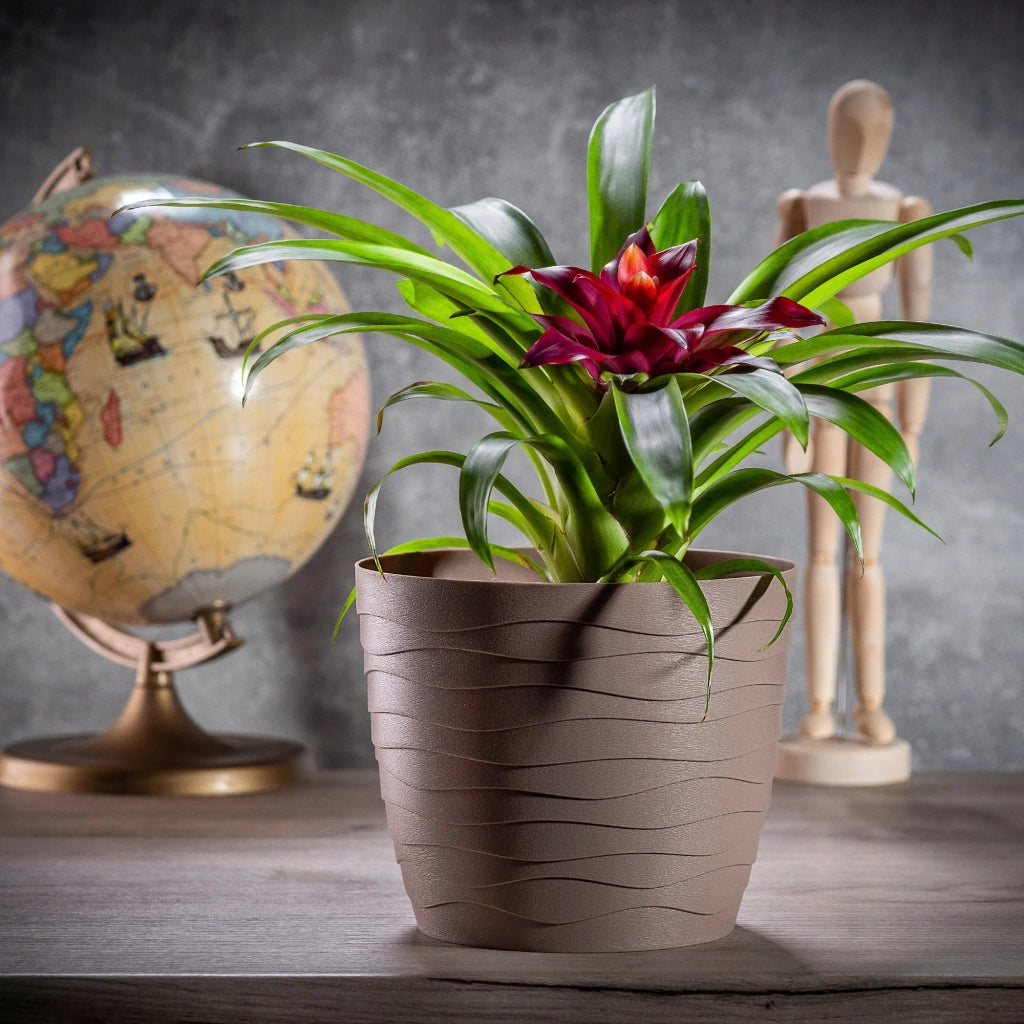 KADAX - Copertura in plastica per vaso di fiori e piante, rotonda, beige, 19 cm
