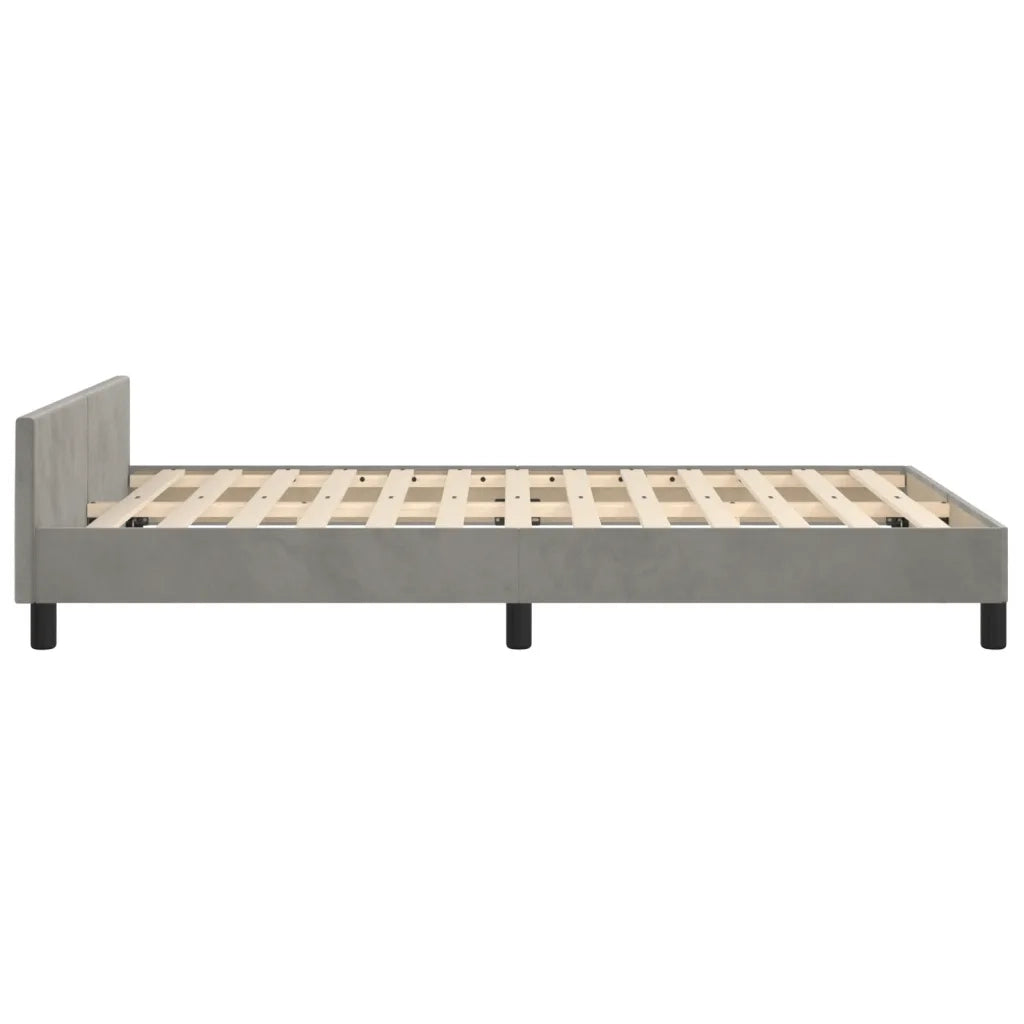 Giroletto senza Materasso Grigio Chiaro 120x190 cm Velluto