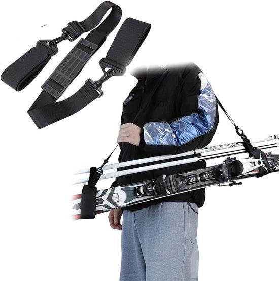 Carrello Portatile per Sci e Stocchi, Ideale per lo Sci, Comodo e Pratico per il Trasporto
