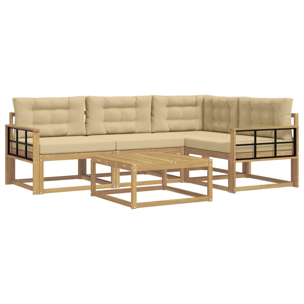 Set di divani da esterno 5 pcs Bianco e Beige 79 x 79 x 37 cm 3386422