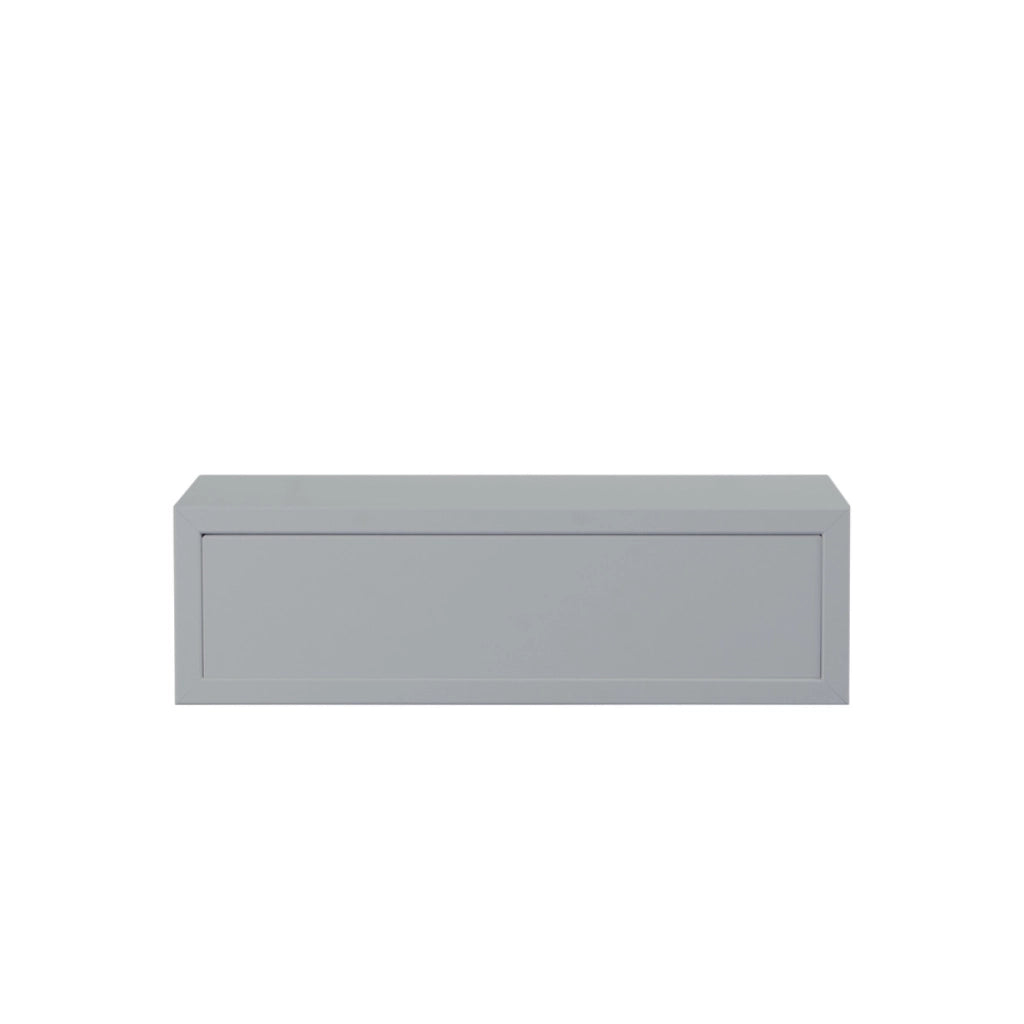  Mensola da Muro con Cassetto Modello LEGOLO, Comodino Sospeso, Mensola da Parete, 45x13.4 p20 cm. Finitura  GRIGIO - MADE IN ITALY
