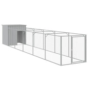 Cuccia per cani con cortile luminoso 110 x 609 x 110 cm grigio 02_0043492