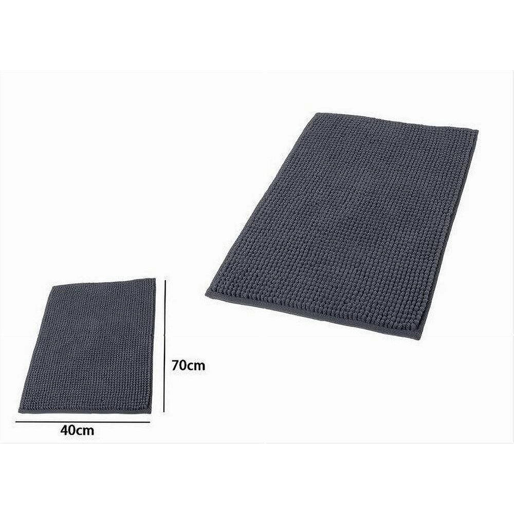 Trade Shop - Tappeto Tappetino Antiscivolo Per Bagno Arredo 40 X 70cm Nero Grigio Scuro 69743 -