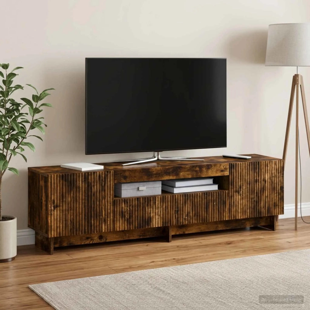 Mobile TV LED Rovere Fumo Legno ingegnerizzato 896030