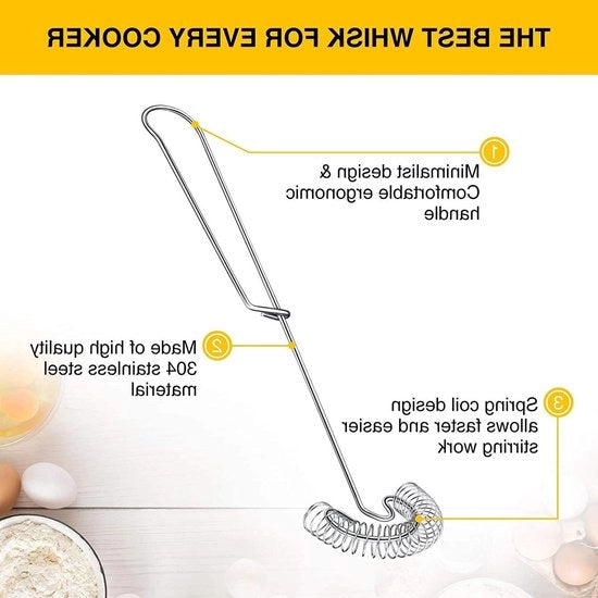 Set per uova - Frantumatore - Misura e sbatti - Disegno a spirale inclinabile - 2 pezzi 26 cm - Argento