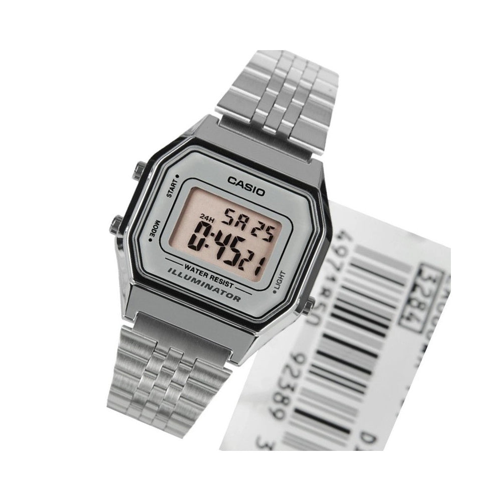Trade Shop - Orologio Polso Casio La680wa-7df Digitale Unisex Vintage Silver Quad Silv -