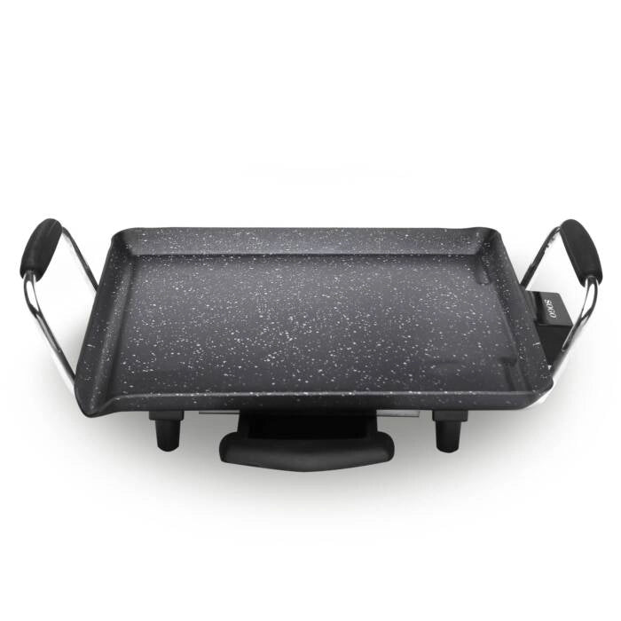 Piastra grill elettrica 1200W da tavolo 27x27 cm con rivestimento ceramico marmo e controllo temperatura - Sogo
