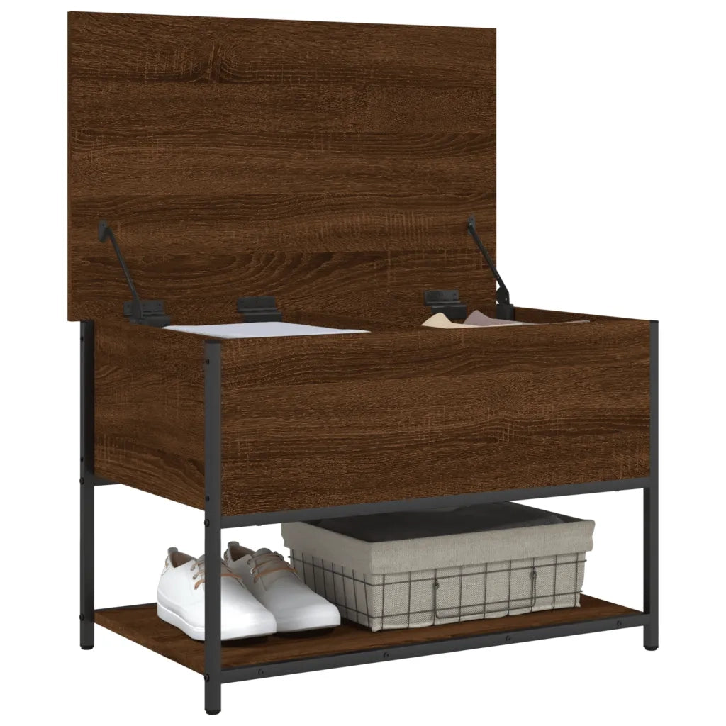 Panca Portaoggetti Rovere Marrone 70x42,5x47 Legno Multistrato 839022