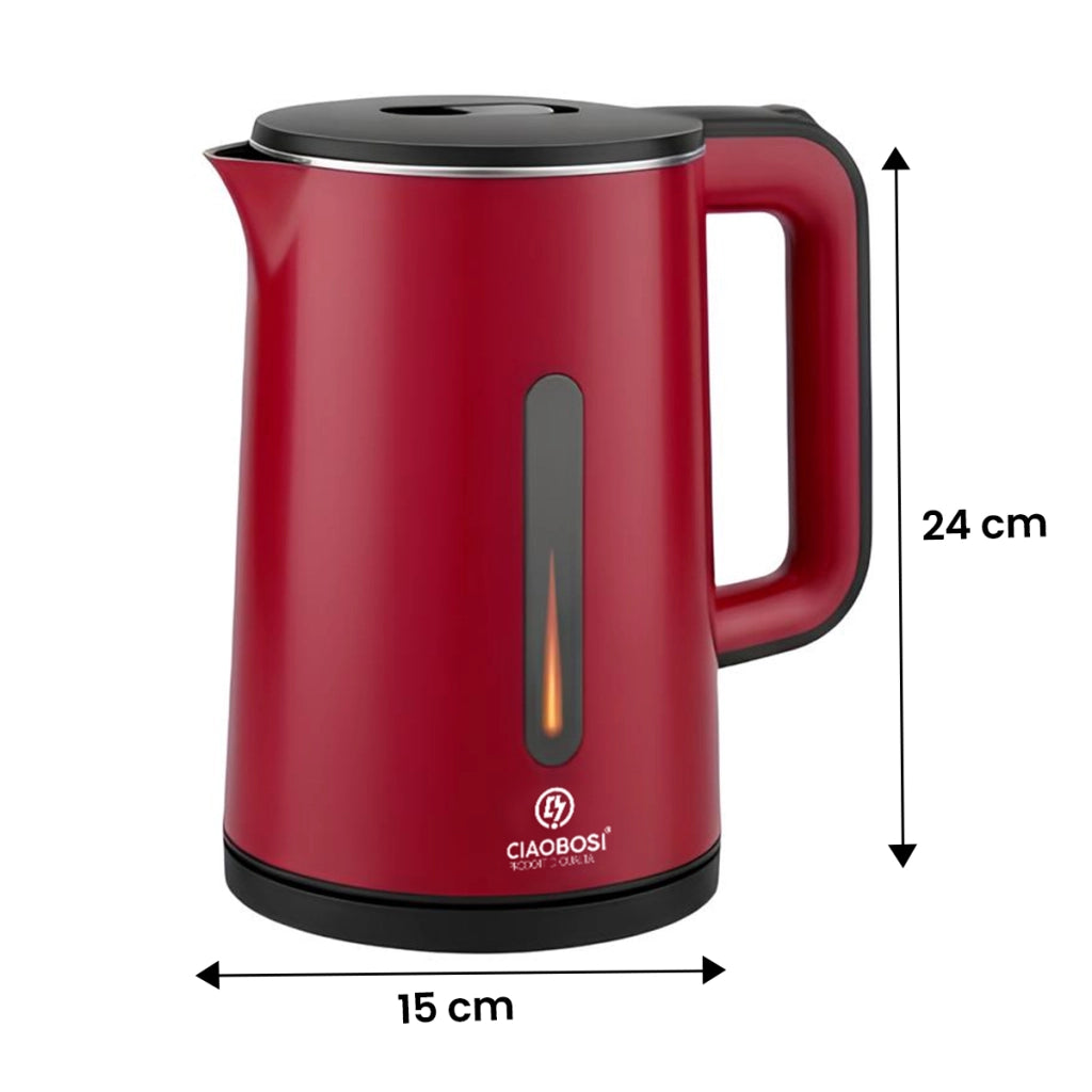 Bollitore Elettrico 0.6L 1500W con Spegnimento Automatico Riscaldamento Rapido Nero / Rosso Avizar