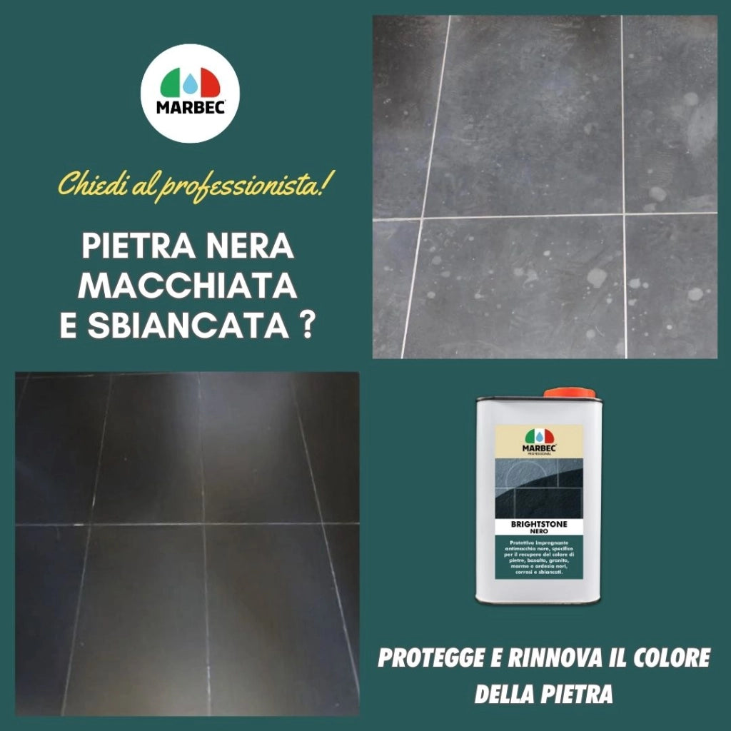 Cera per ardesia nera e pietre BRIGHTSTONE NERO   1LTx6Pz