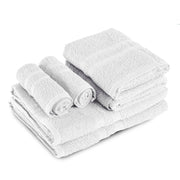 Set Asciugamani Bagno 6 Pezzi in Spugna di Cotone 400 g/m², 2 Teli 70x140 cm, 2 Asciugamani 50x90 cm e 2 Ospiti 30x50 cm, Morbidi e Assorbenti Bianco