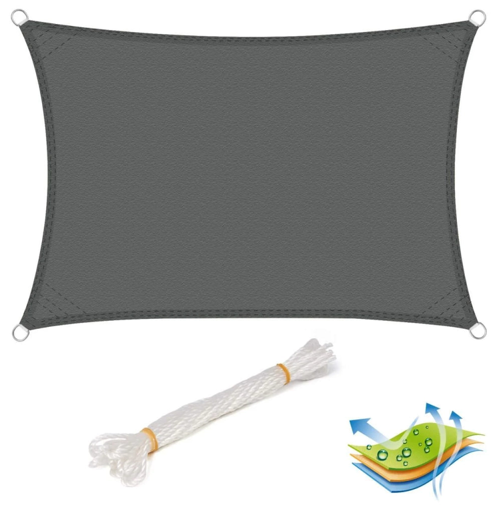 Tendalino parasole resistente all'acqua in PES per vela parasole per giardino esterno 2x3m Grigio 19_0000954