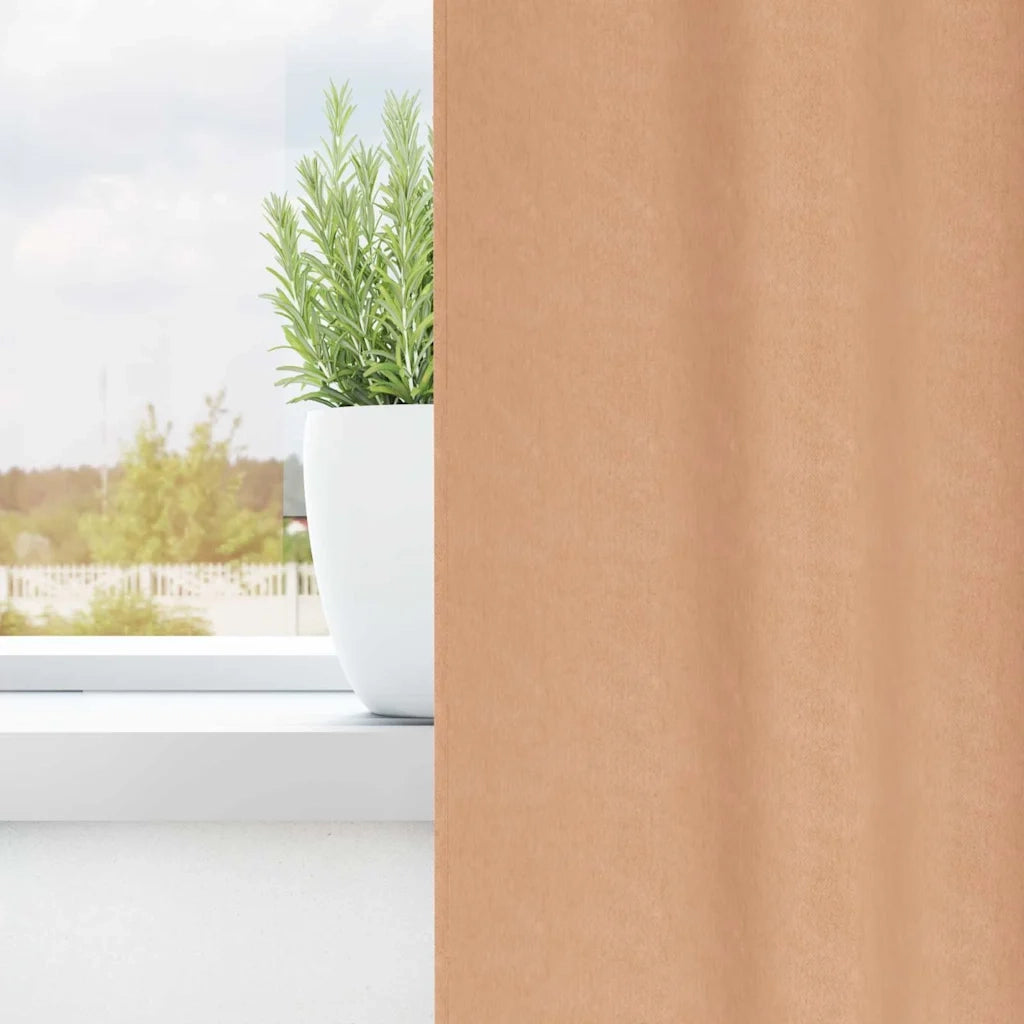 Tende Blackout con Anelli 2 pz Marrone Chiaro 260 x 140 cm 4107372
