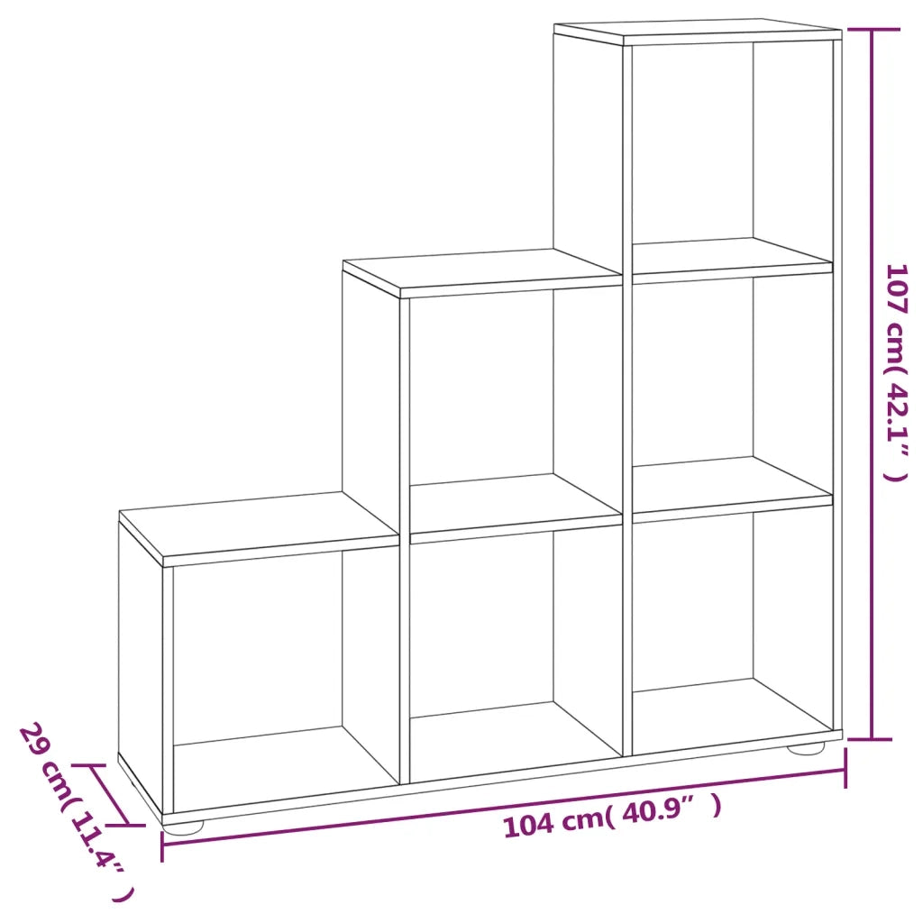 Libreria a Scala Rovere Marrone 107 cm in Legno Multistrato 342608