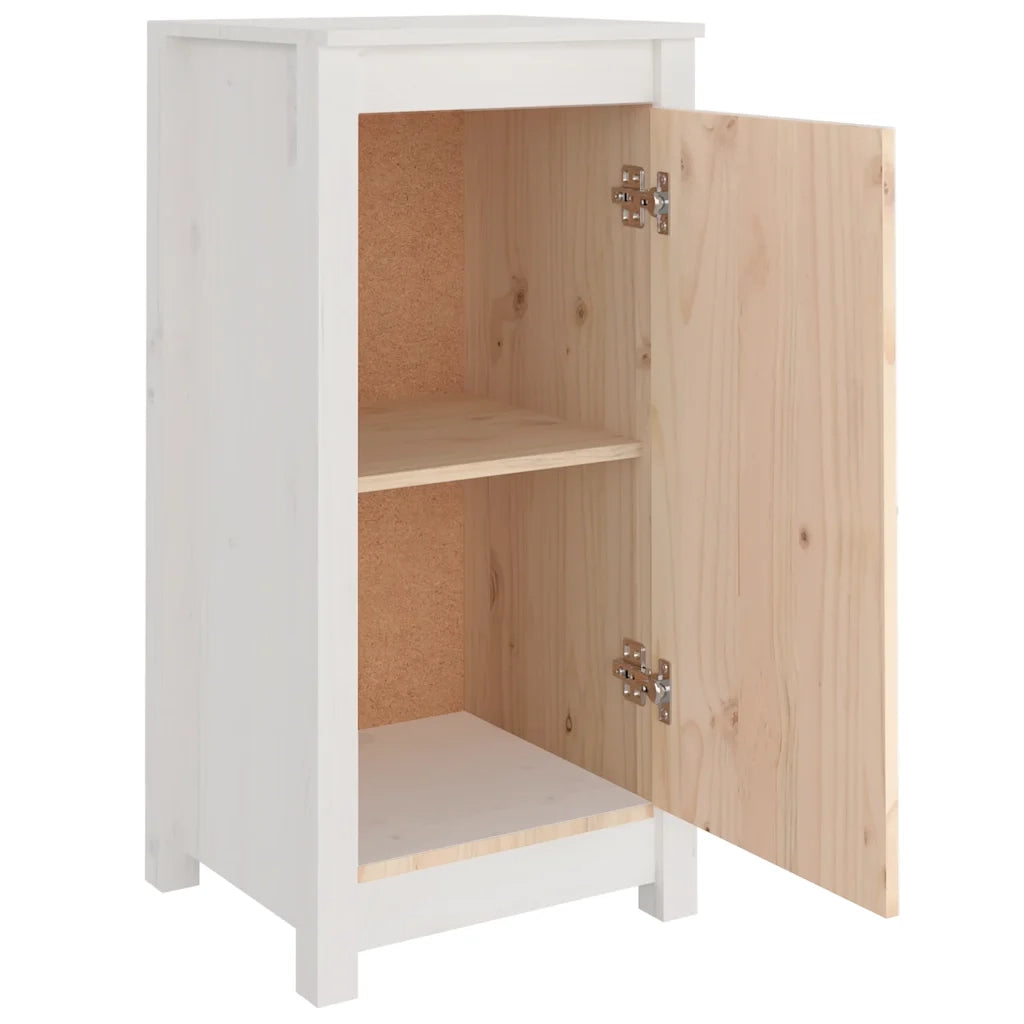 Credenze 2 pz Bianche 40x35x80 cm in Legno Massello di Pino cod mxl 25139