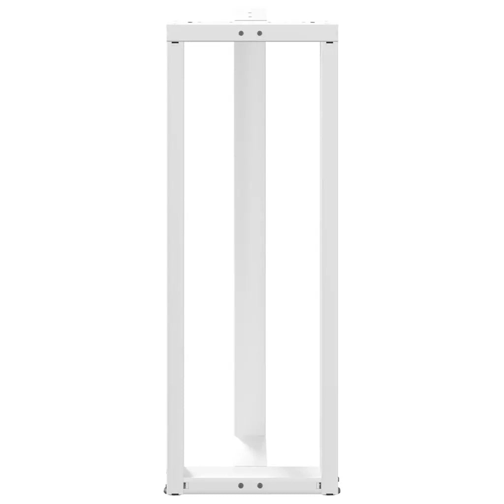 Gambe per tavolo da bar a forma di T 2 pz bianche 40x35x(110-111) cm in acciaio 4013097