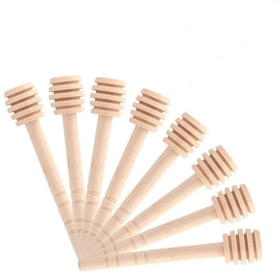 Set di 50 Dosi di Miele - Pennello di Cera in Legno - Portatile - Spazzola da Miele Mini - Legno di Faggio Naturale - Sostenibile e Sicuro
