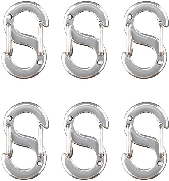 Armband Slitte 6 pezzi - Acciaio Inossidabile Veergesp - Doppie Aperture Raccordi - 1,2 x 0,6 cm - Adatti per Collane - Senza Allergeni - Connettori per Accessori