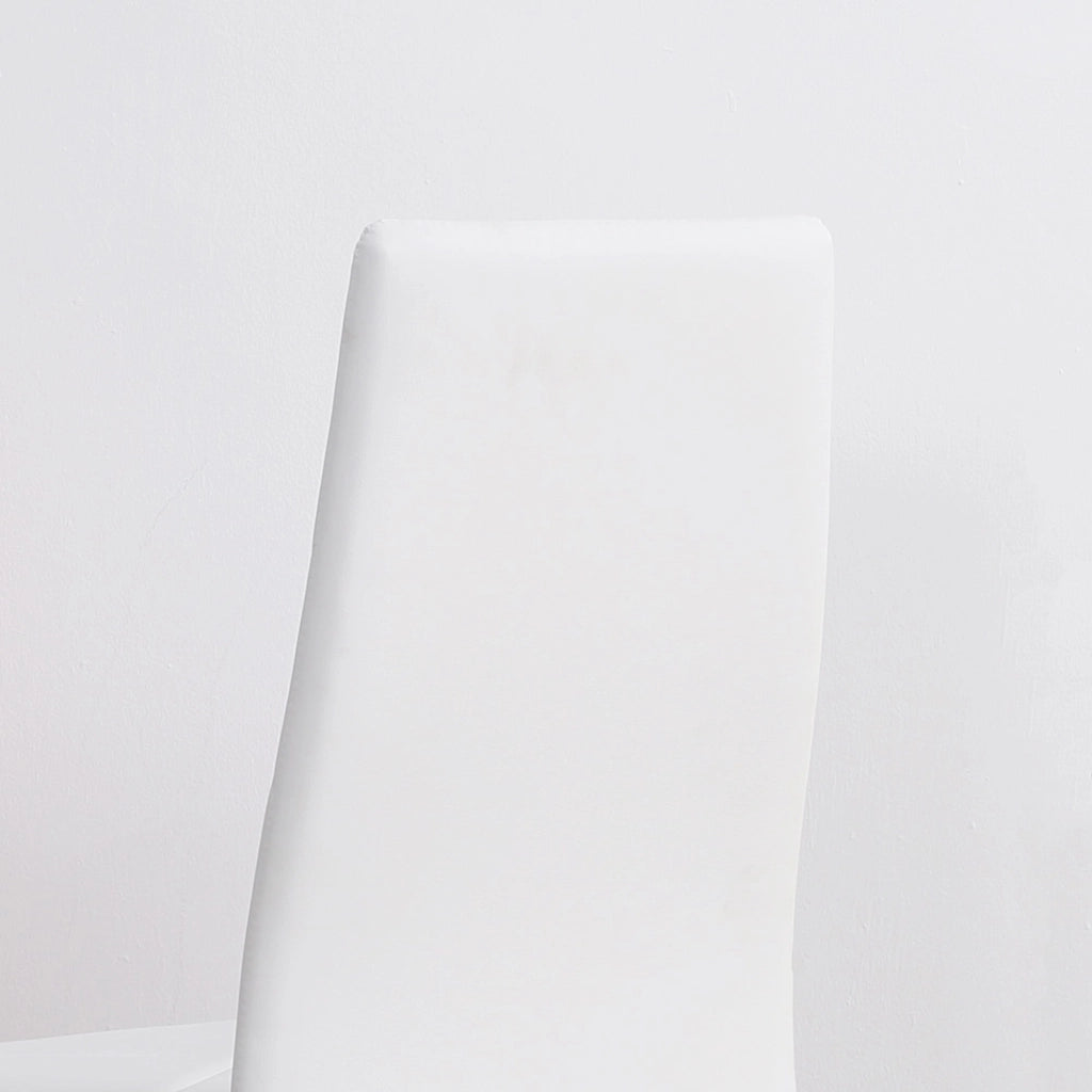 Set di 4 Sedie da Pranzo 41x50x97 cm con Schienale Alto in Similpelle Bianco