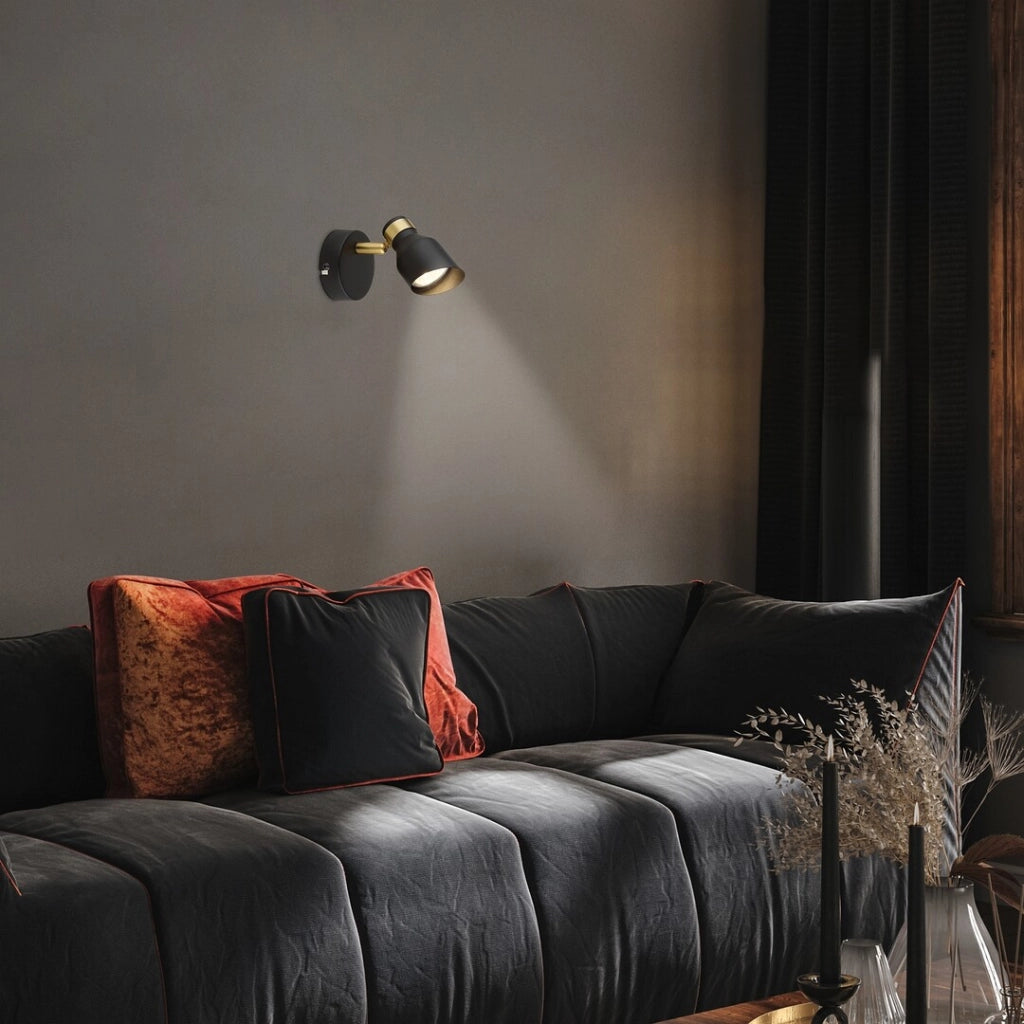 Applique faretto parete 1xGU10 25W nero oro Lilou Rabalux