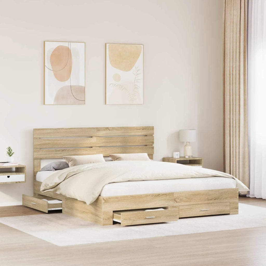Struttura del letto con cassetto con testiera Legno multistrato 3411610