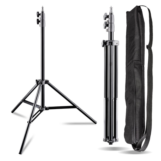 AIR 200 Set 2 stativi per luci, altezza regolabile fino a 200 cm, max 4,5 kg, Cavalletto fotografico in alluminio per foto e video, con borsa