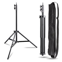 AIR 200 Set 2 stativi per luci, altezza regolabile fino a 200 cm, max 4,5 kg, Cavalletto fotografico in alluminio per foto e video, con borsa