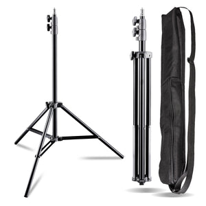 AIR 200 Set 2 stativi per luci, altezza regolabile fino a 200 cm, max 4,5 kg, Cavalletto fotografico in alluminio per foto e video, con borsa