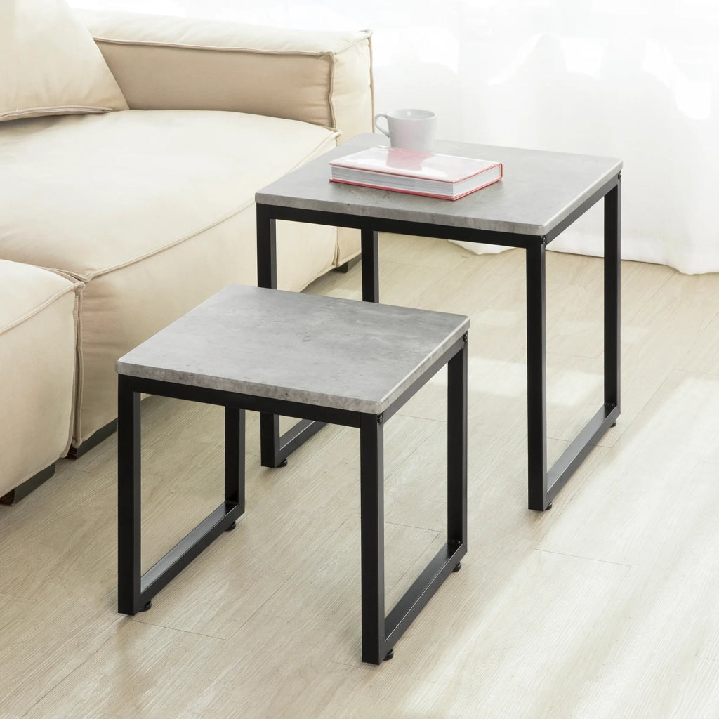 Set tavolini Soggiorno Tavolinetto da Salotto L50*P50*A50cm,Grigio FBT42-HG